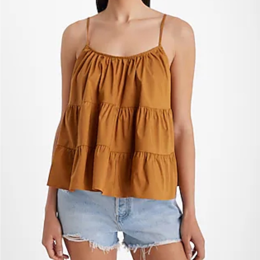 Express Brown Tiered Camisole Top